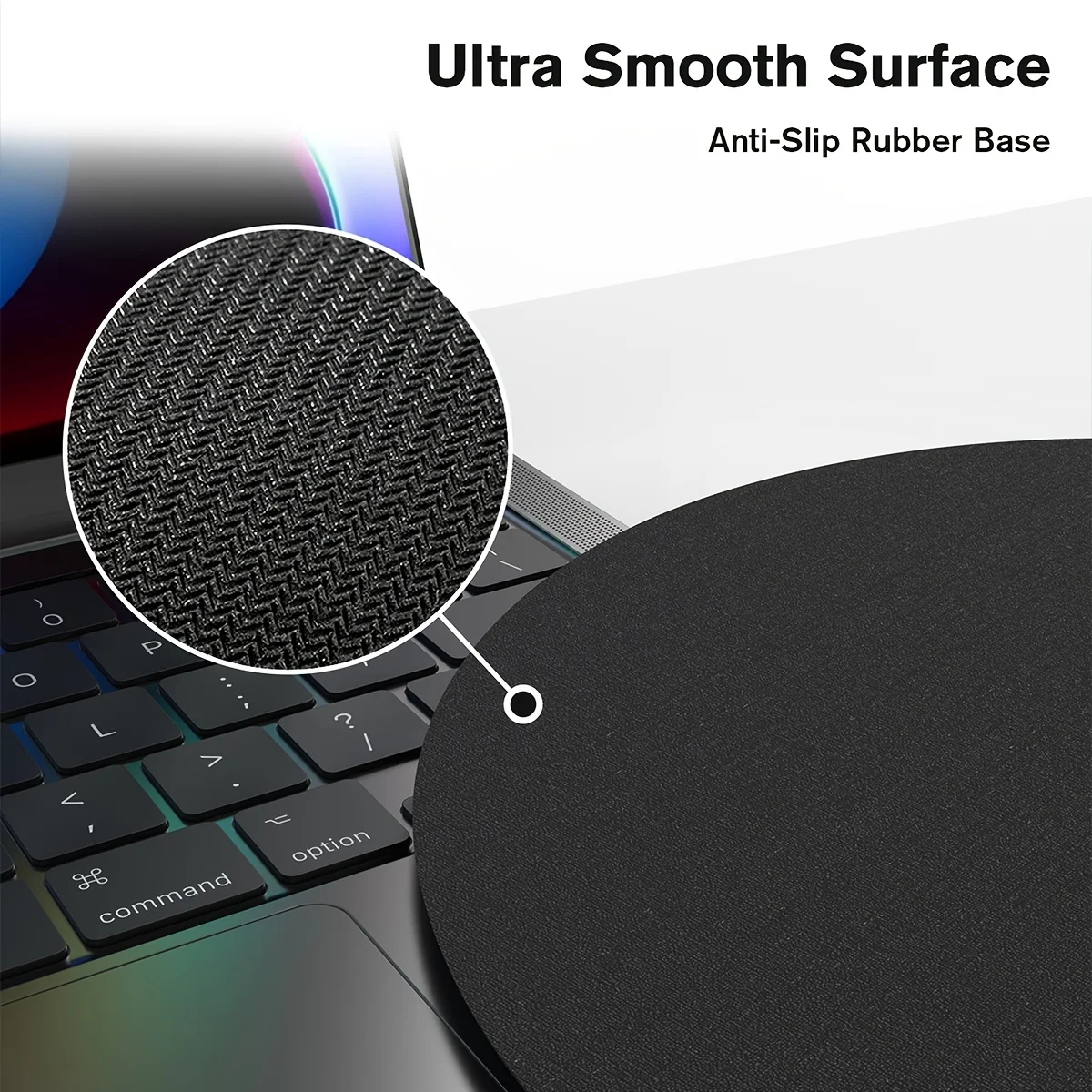 Powder Blue Gradient Marble Texture Round Wrist Rest Rubber Mouse Pad 4
