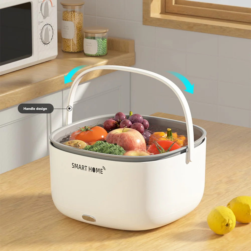 Ultrasound Vegetable Washing Machine Household Portable Electric Food Purifier with Handle Food Purifier Basket Kitchen Gadget 3