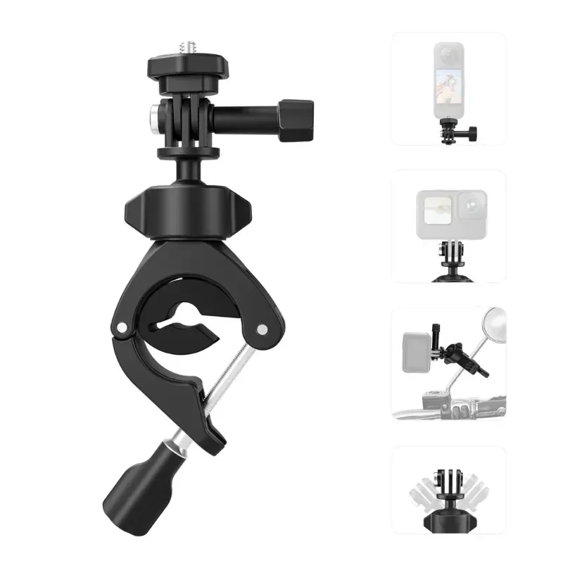 

for Insta360 Ace Pro Bike Motorcycle Clip 360° Rotation 1/4" Hole Bracket Expansion Mount for DJI Action 4 Camera Accessory