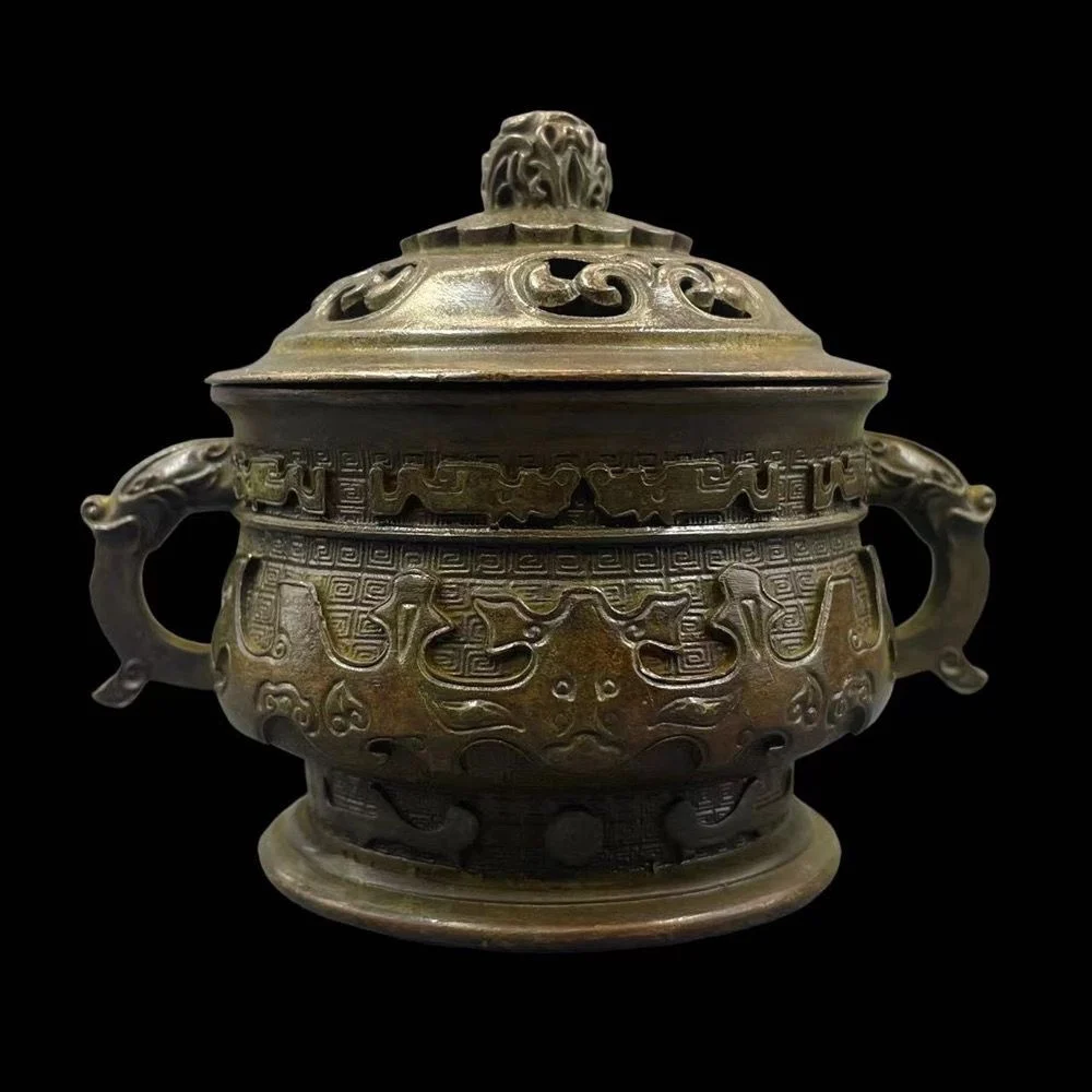 

Xuande пагода с длинными ушками печь из сандалового дерева домашняя чайная церемония чайный столик искусство ароматическое украшение медные ремесла