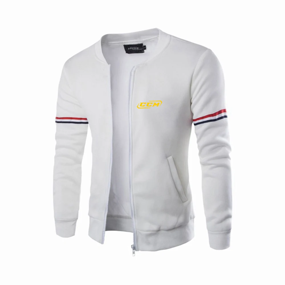 CCM 2023 men's new long-sleeved round neck flying jacket zipper casual street cardigan jacket clothing