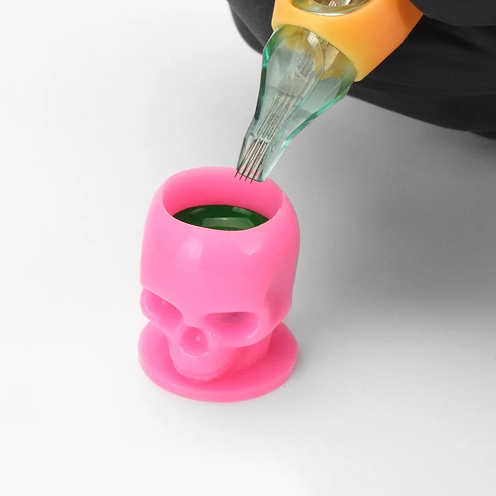 

200 шт. чернильные пигменты для татуировки, разноцветные пластиковые чашки, розовый маленький контейнер