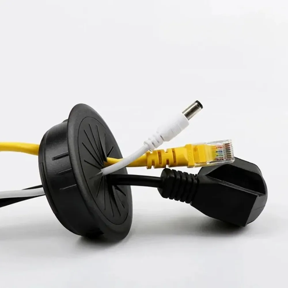 Desk Cord Grommet Wire Hole Cover Flexible Dust Plug Home Office