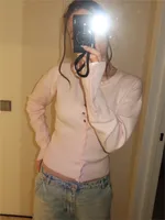 Pink Twist Cotton Long Sleeve Knitted Cardigan Women Simple Button Casual Preppy Style Jumper Sweet Cute Simple Sweater Top New - Image 2