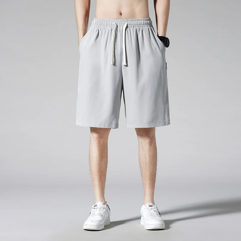 

MRMT 2023 Brand New Pants Men's Thin Fashion Casual Sports Pants Wear Ice Shorts Simple Solid Color Beach Pants Five-Point Pants