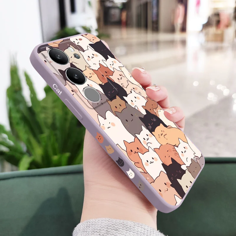 Cute Stacking Cat Silicone Phone Case Cover