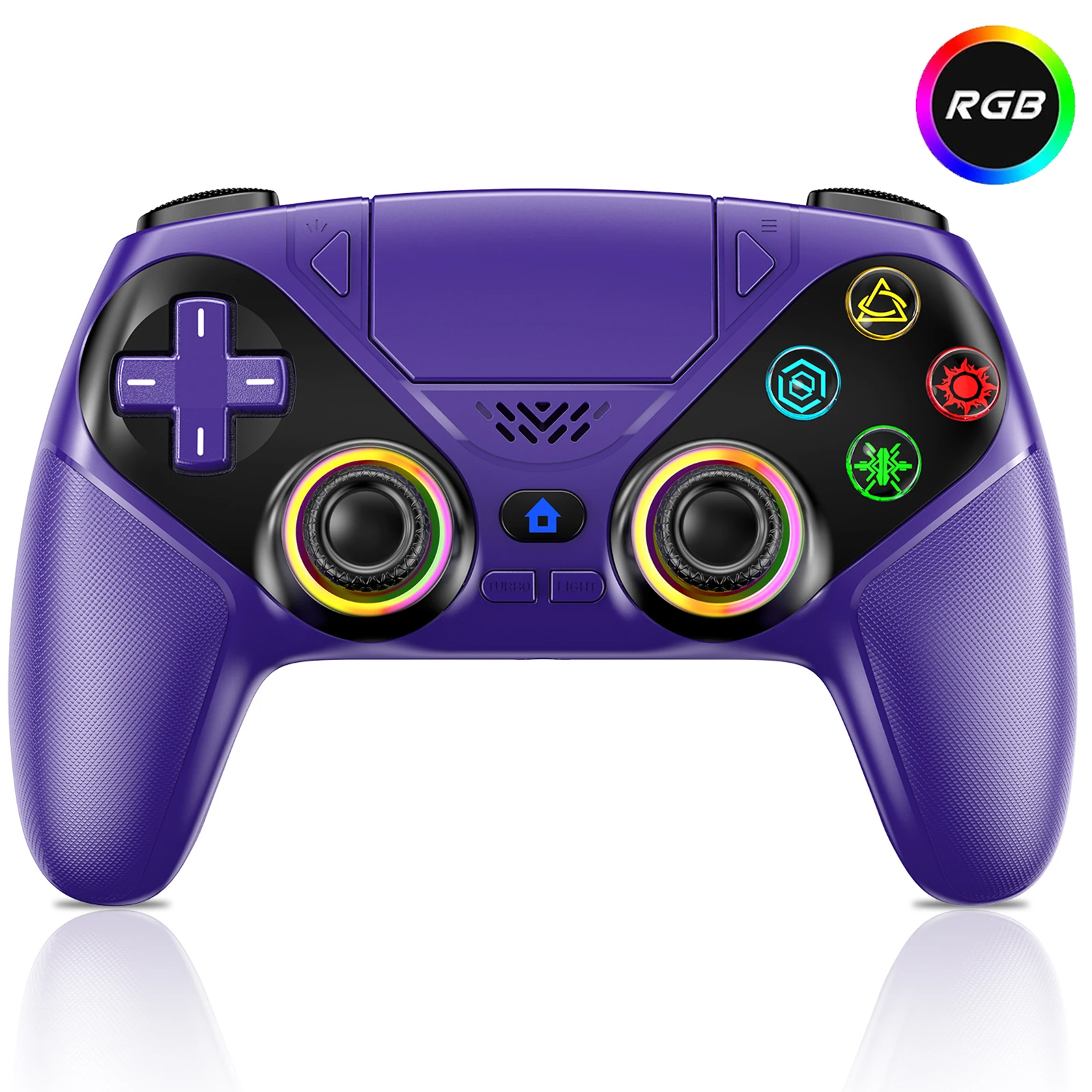 ตัวเลือกสินค้า จอยเกมไร้สาย RGB สำหรับ PS5/PC พร้อม Turbo/Macro