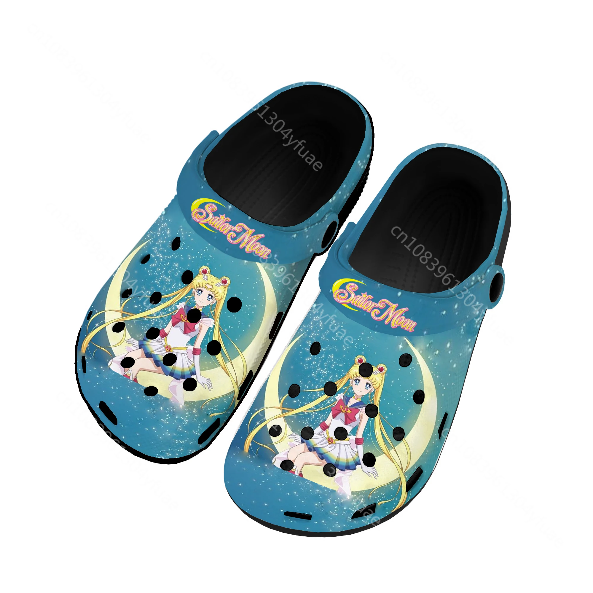 Anime Moon Manga Cartoon Sailor Home Clogs Custom Water Shoes Mens Womens Teenager Shoe Garden Clog Beach Hole Black Slippers