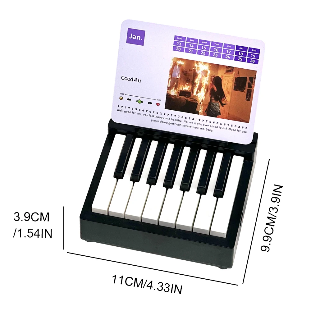 Singer Piano Calendar Piano Portable Desk Calendar Desktop Peripheral Ornaments with 27 Music Cards 26 Songs