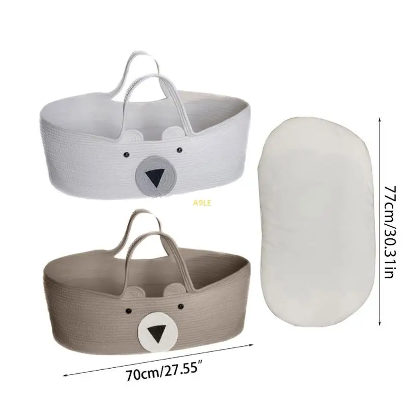 Portable Baby Cradle Excellent Cotton Nursery Baby Sleeping-Basket Brown/White S569a43476576481a854115cd71970fc1O
