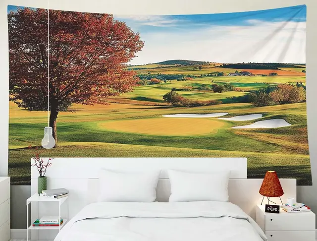 Autumn Forest Tapestry – Large Fall Tree Landscape Wall Hanging 4