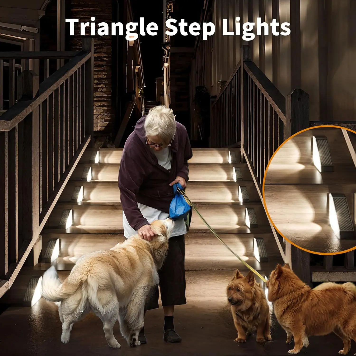2Pack LED Solar Step Lamp Path Stair Outdoor Garden Lights Waterproof Balcony Light Decoration for Patio Stair Fence Light 6