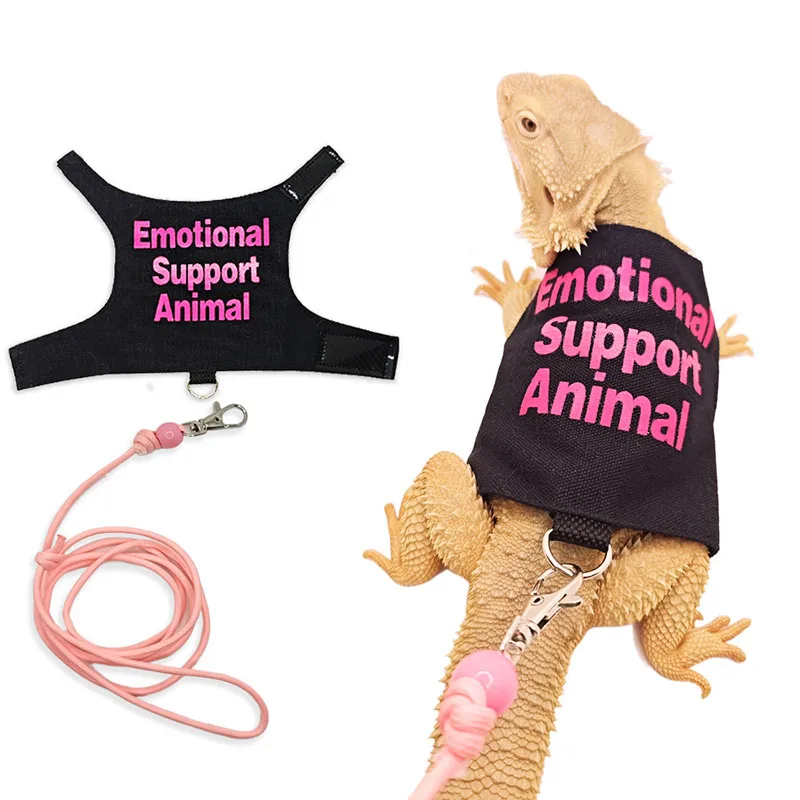 Chameleon Lizard Colorful Simple Canvas Clothes Traction Rope Climbing Pet Outing Tank Top Style Chest Strap