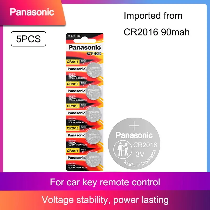 Литиевая батарея Panasonic CR2016 3 в 5 шт./лот CR 2016 DL2016 LM2016 KCR2016 ECR2016 GPCR для часов
