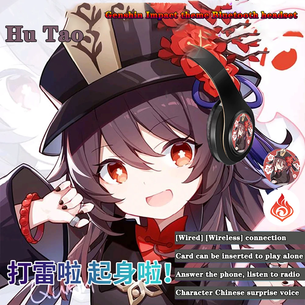 Genshin Impact Headphone Anime Cosplay Theme Wireless 3 in1 