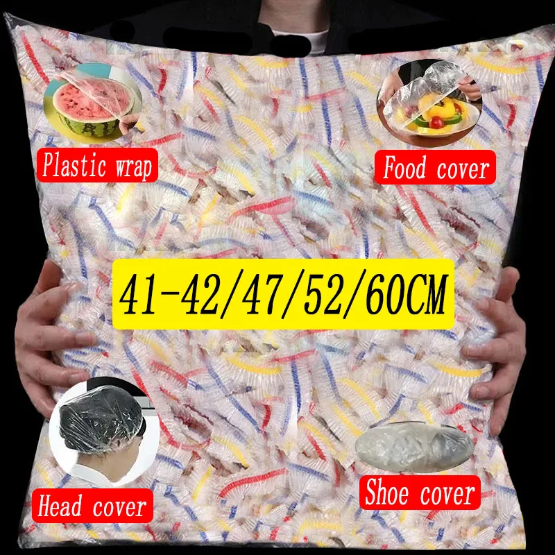 Colorful Disposable Food Cover Food Grade Fruit Vegetable Storage Bag Elastic Lids Shower Headgear Kitchen Fresh Saver