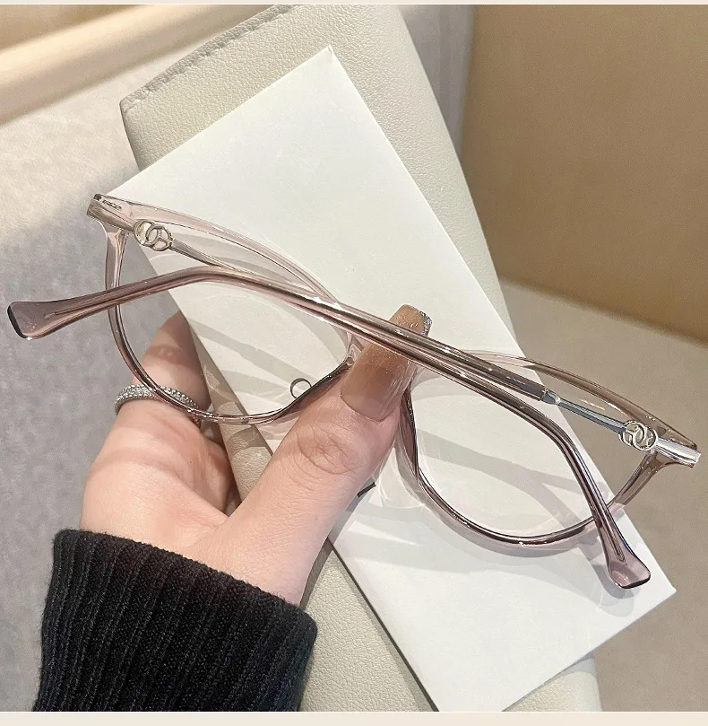 Modische hochauflösende Anti-Blaulicht-Brille, flache Katzenaugen-Gläser für Damen, modische dekorative Outdoor-Brille – Detail 13