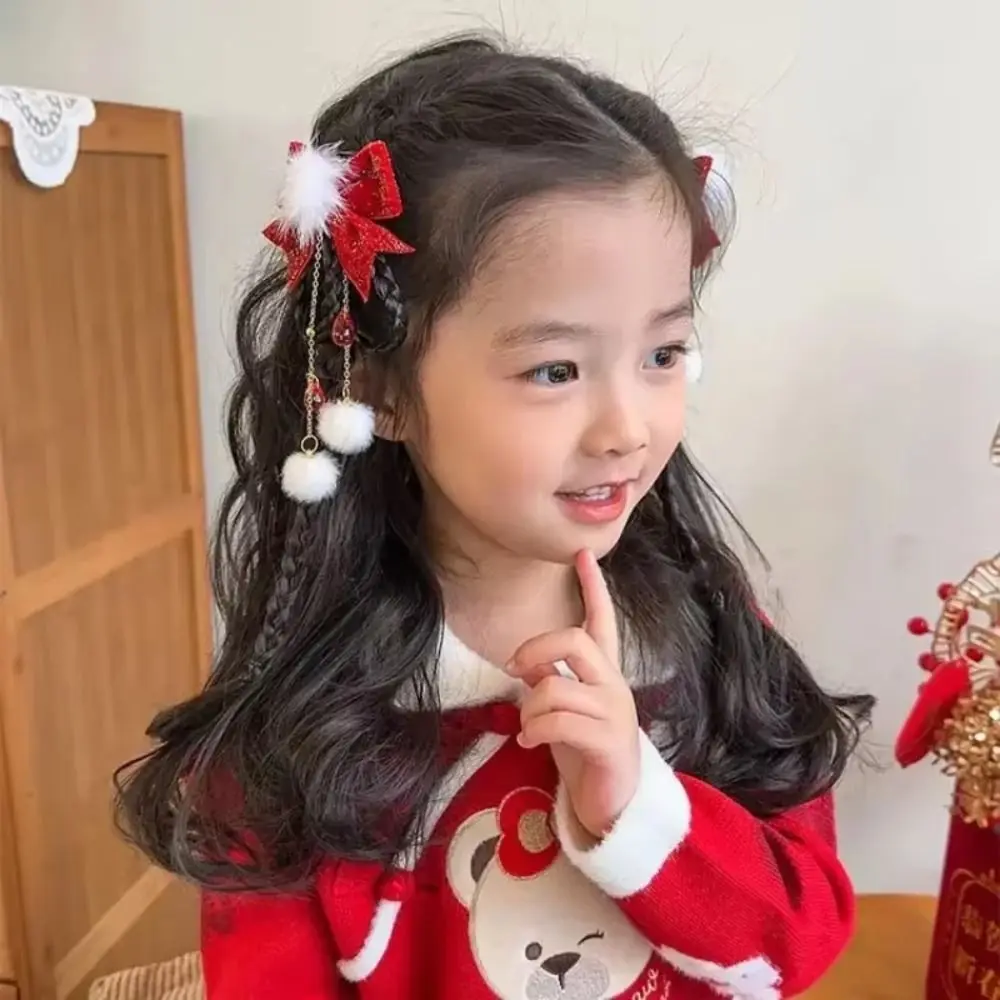 New Red Antique Chinese Style Hair Clip Tassel Traditional Girl Wig Tassel Retro Hanfu Accessories Girl's Accessory