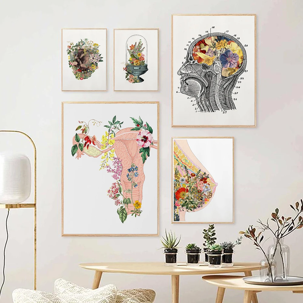 Brain Art Bloem Anatomie Afdrukken Psychologie Neuroloog Arts Gift