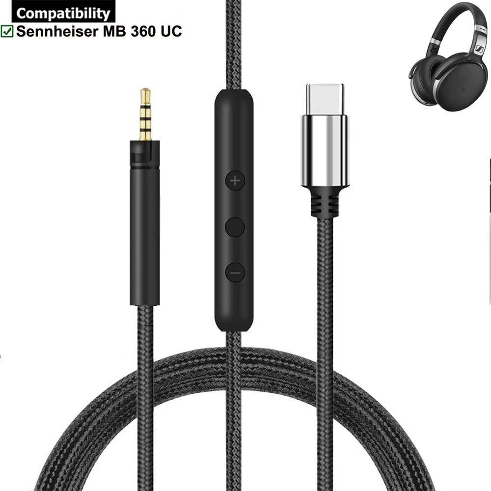 

Сменный Плетеный удлинитель USB Type C для наушников Sennheiser MB360 MB 360 UC