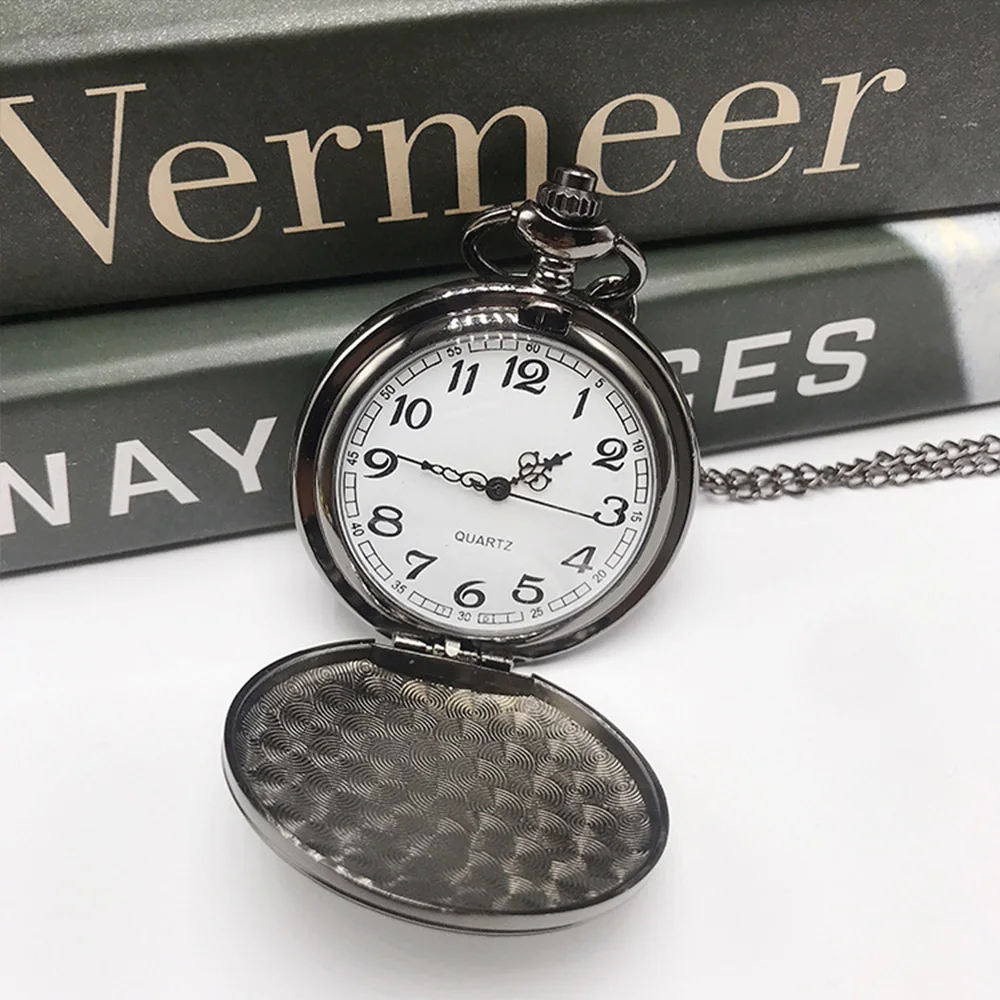 Personalized Silver Pocket Watch With Engraved Monogram