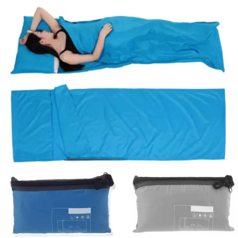 70*210CM Portable Sleeping Bag Outdoor Travel Camping Hiking Polyester Pongee Healthy Sleeping Bag Liner with Pillowcase