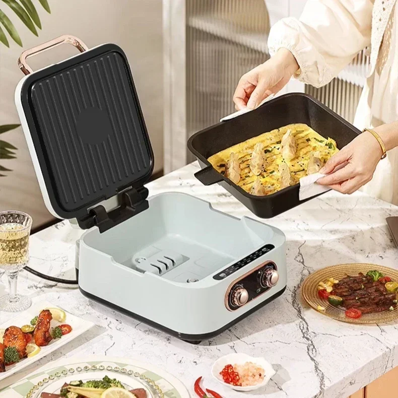Household electric baking pan. new Double-sided heating. Detachable and washable. With deeper and larger size baking pan. 3