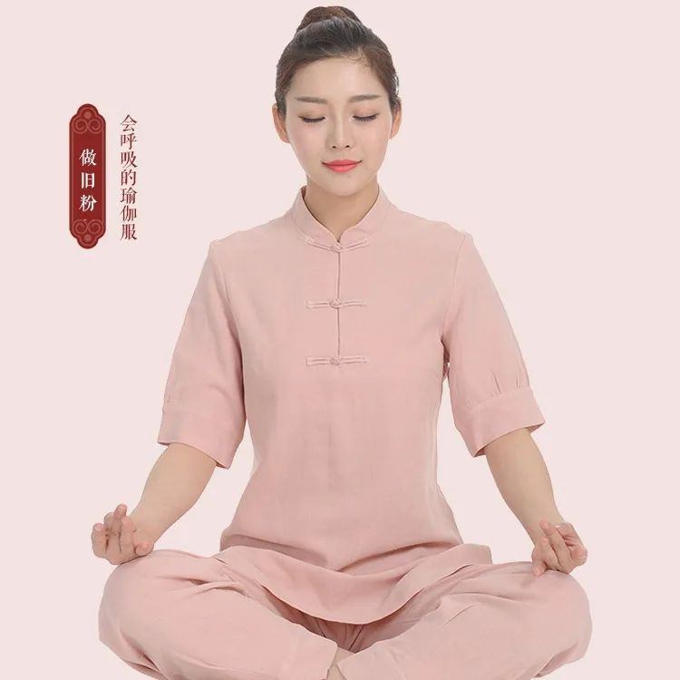 

Summer and Autumn New Yoga Zen Lay Buddhist Clothes Suit Chinese Style Women's Clothing Traditional Medicine Beauty Technician