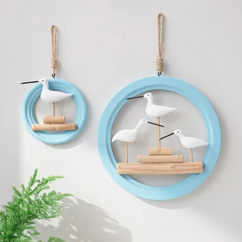 Seabird Pendant Ocean Decor Wall Hanging Lawn Ornaments Coastal Home Bird Wall Art Hanging Seagull Ornament Sculpture Wreath 3D 1