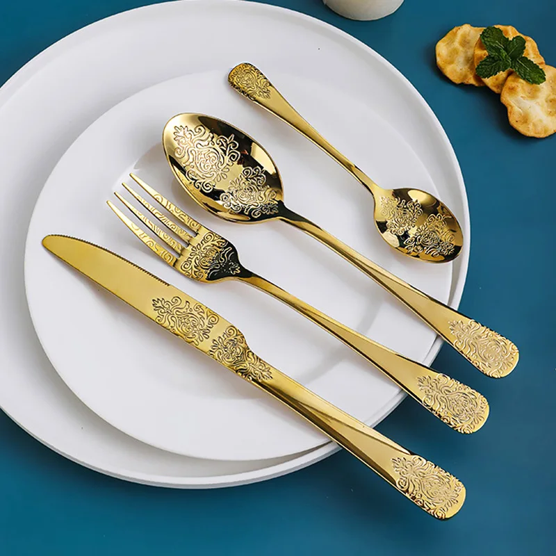 Elegant Mate Gold Cutlery Set – LoveÉcru