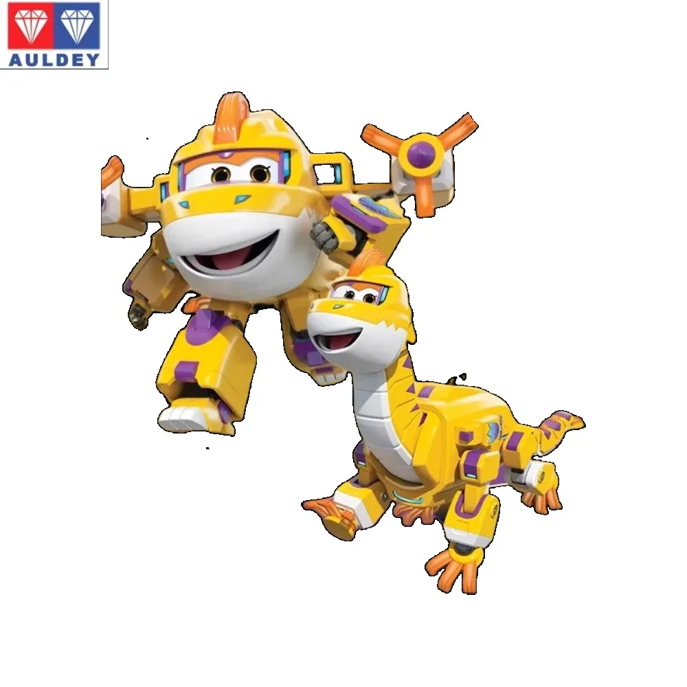 Auldey Original Super Wings Big Wing STEGO Dinosaur Mega Transformation Toy - Kids Robot Firefighter with Hangar Christmas Gift