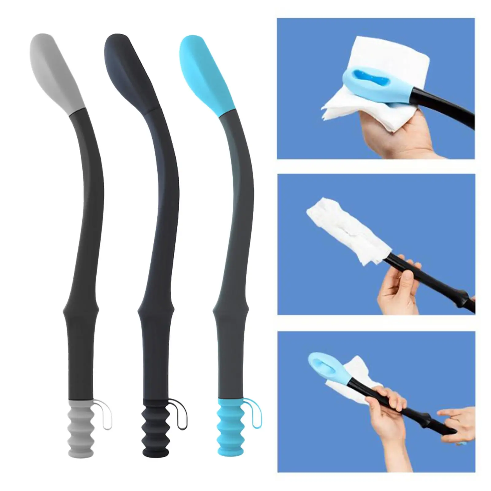 Toilet Aids for Wiping Bathroom Wipe Assistance Bottom Long Handle Reach Comfort Wiper Self Wipe Assist Holder Toilet Paper Grip