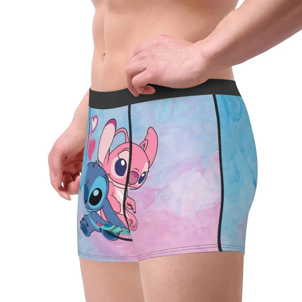 Custom Stitch Lion Cute Boxers Shorts Men's Disney Movie Briefs Underwear Fashion Underpants