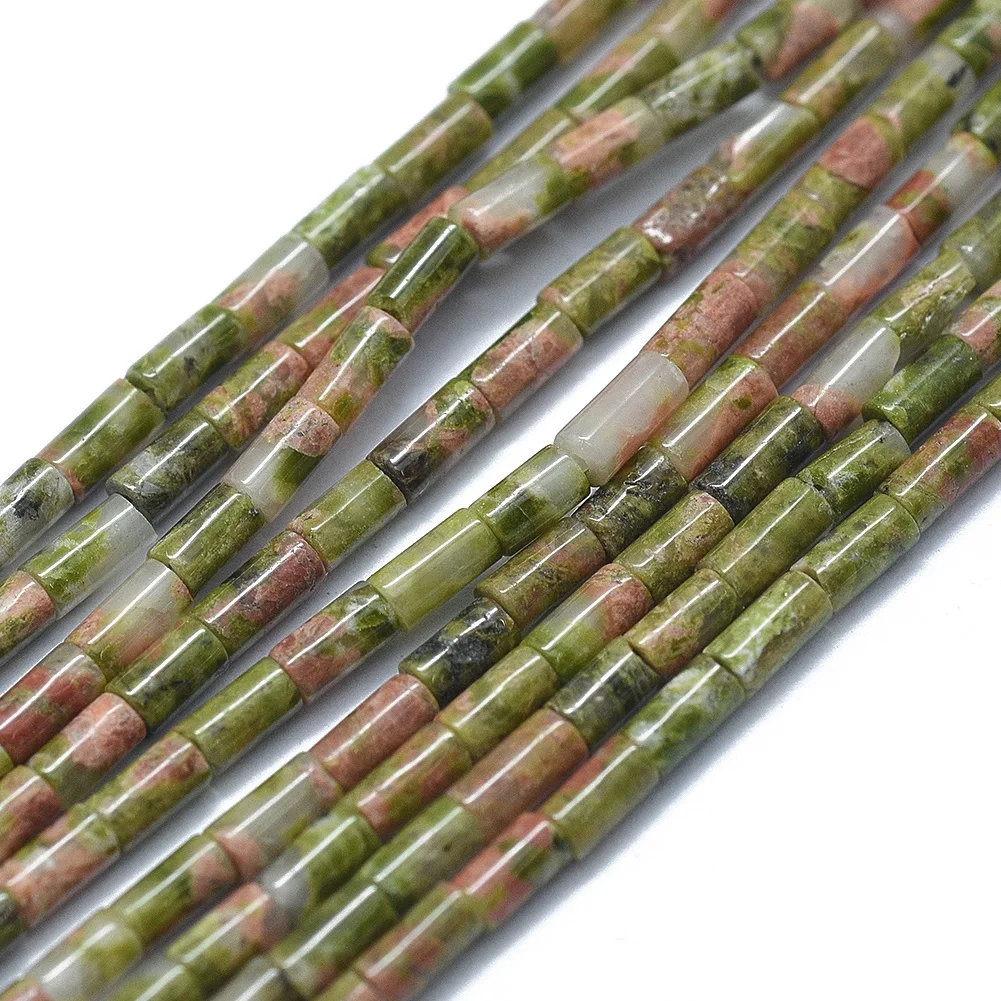 

2x4mm Cylindrical Natural Stone Howlites Unakites Jaspers Loose Beads for DIY Jewelry Making Bracelet Necklace Accessories