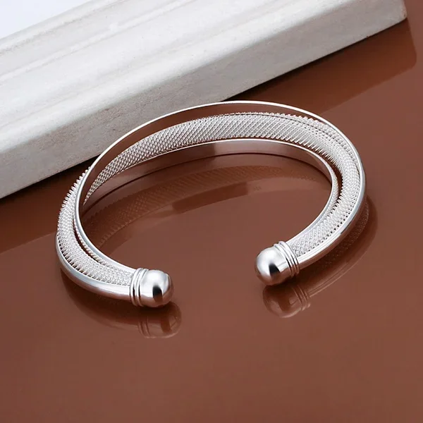 925Silver color exquisite luxury gorgeous fashion hypotenuse bracelet temperament charm Silver jewelry birthday gift B019