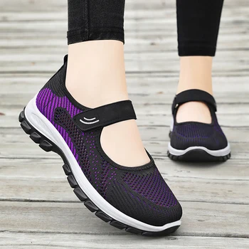 Women Shoes Breathable Vulcanized Shoes Purple Women Sneakers Fashion Breathable Mesh Casual Walking Shoes Women Work Shoes 1