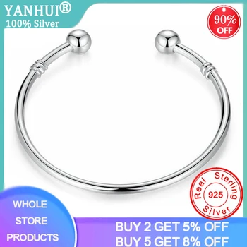 YANHUI-100% 정품 티베트어 실버 팔찌 원래 유럽의 매력에 맞는 비즈 팔찌 쥬얼리, 여성을 위한 DIY 선물