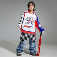 Ensemble de vêtements pour enfants, garçons et filles, style K-pop, pull oversize, pantalon cargo, streetwear hip hop, vêtements de jazz, costume de danse 5