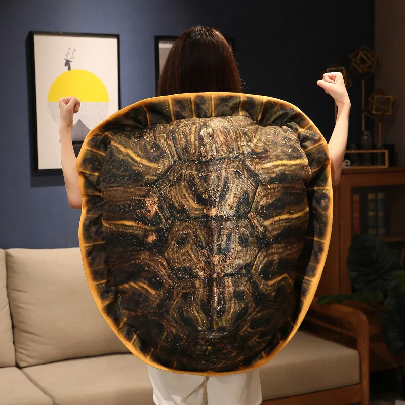 100cm Simulation Wearable Big Turtle Shell Plush Pillow Removable Washable Turtle Soft Plush Toys Spoof Gifts Doll Game Props