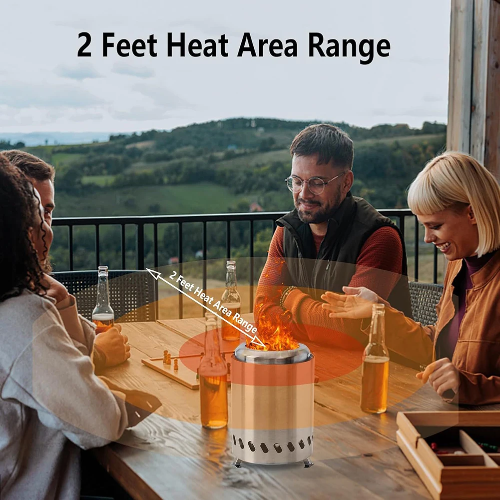 Mini Smokeless Stove Stainless Steel Burner Heater Tabletop Fire Pit Wood Burning Or Pellet Fueled Stove for Outdoor Camping BBQ 8 S569b5255a94e4bf589c8c840464eba0eY