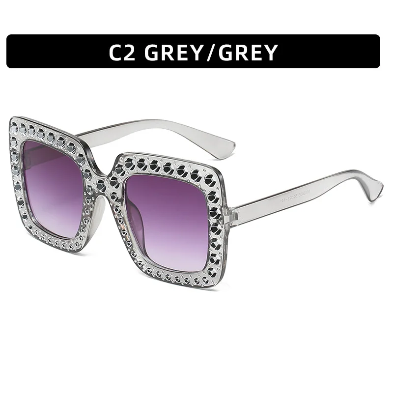 oversized sunglasses Retro Oversize Mosaic Star Sunglasses Women 2022 Cute Sexy Model Catwalk Style Sun Glasses Ladies Fashion Decoration Eyewears UV rectangle sunglasses Sunglasses