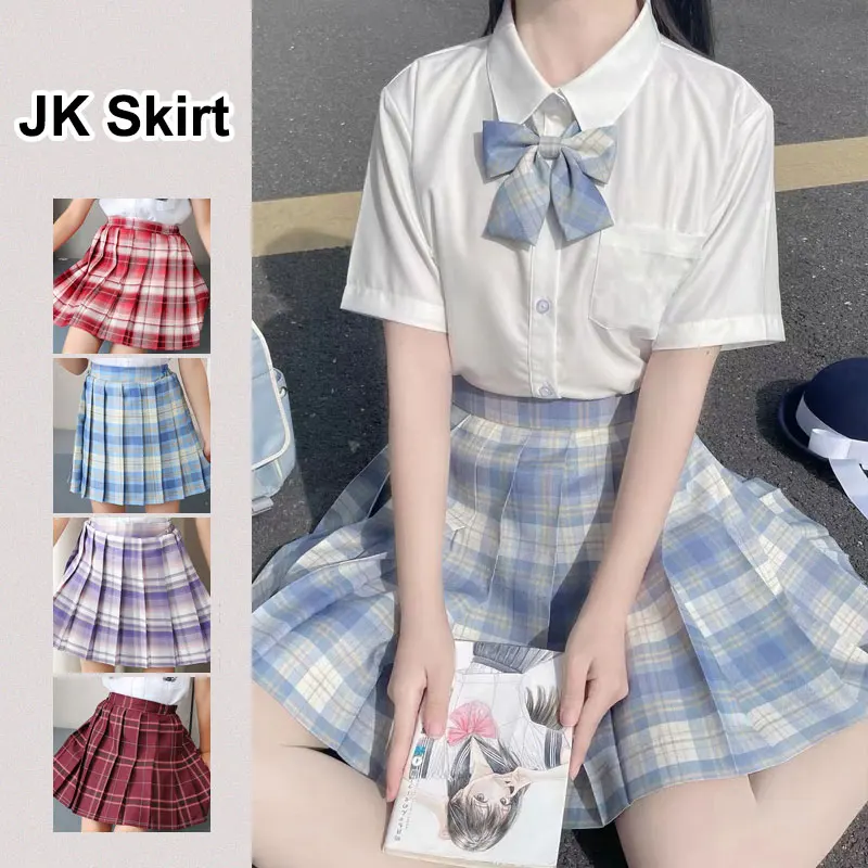 

Japanese School Dresses Plaid Pleated Skirt Student Cosplay Anime Mini 43cm Skirt Jk Uniforms Sailor Suit Short Skirts For Girls