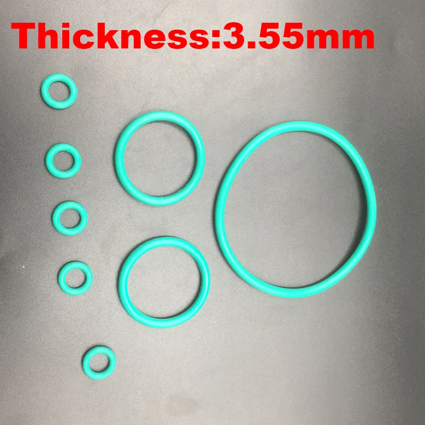 

7pcs 40x3.55 40*3.55 41.2x3.55 41.2*3.55 42.3x3.55 ID*Thickness Green Fluoro FKM Fluorine Rubber O-Ring Oil Seal O Ring Gasket