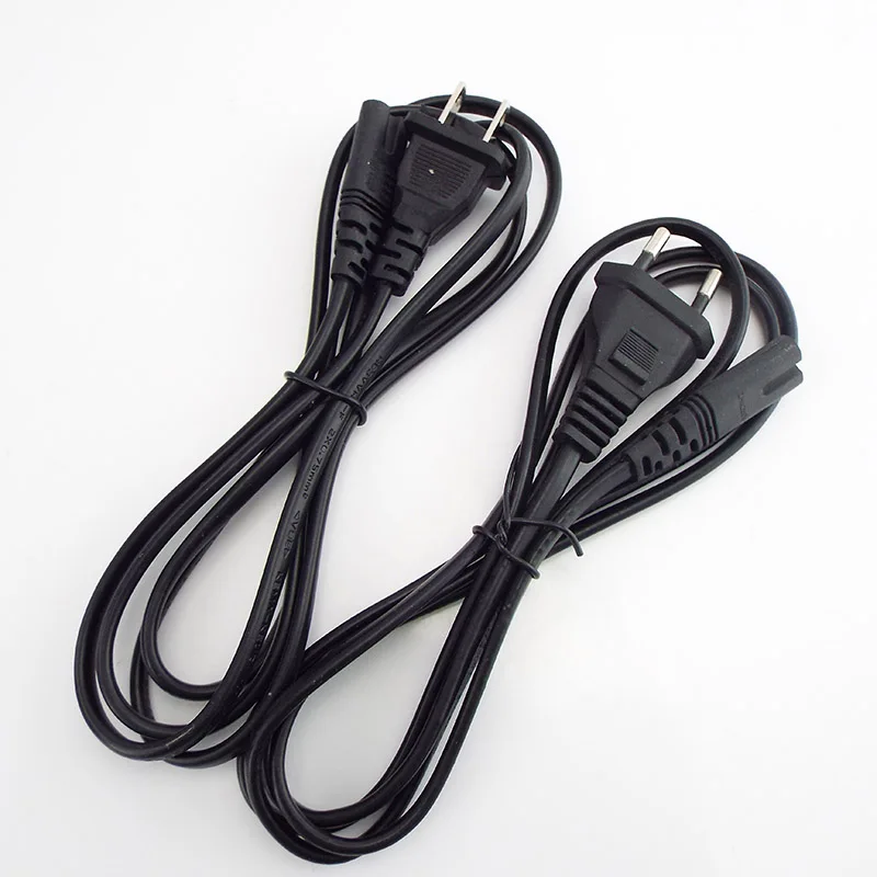 2-프롱 핀 리드 와이어 커넥터, EU 미국 전원 공급 케이블 플러그 전선, 1.4M 2ft AC 전원 어댑터, 익스텐션 코드 N6