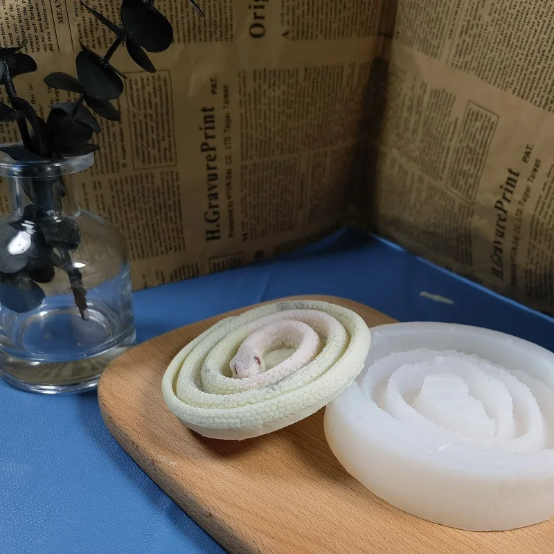 3D Snake Scented Candle Silicone Mold DIY Animal Plaster Ornament Diffuser Cake Chocolate Handmade Soap Crystal Epoxy Resin Mold