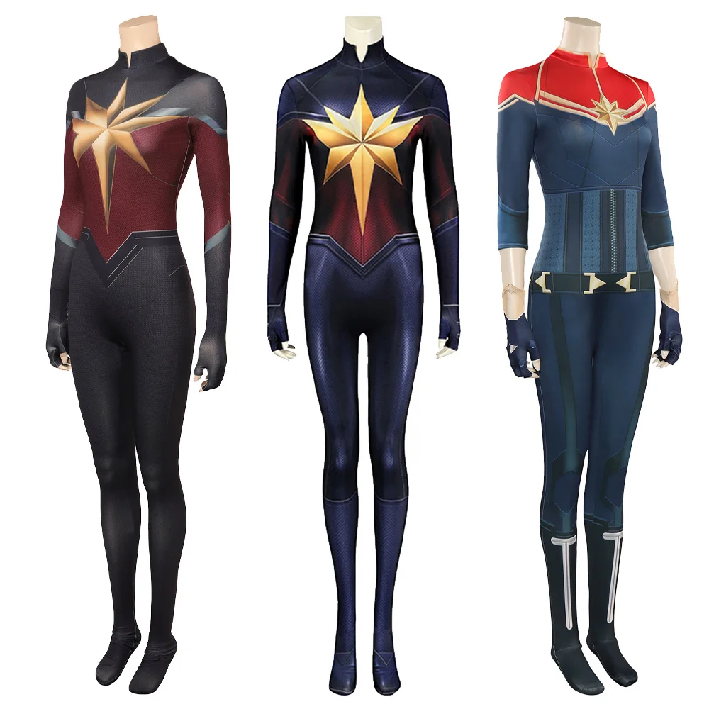 

Movie Carol Cos Danvers Cosplay Costume Jumpsuit Adult Women Fantasy Bodysuit Outfits Halloween Carnival Party Dress Up Party