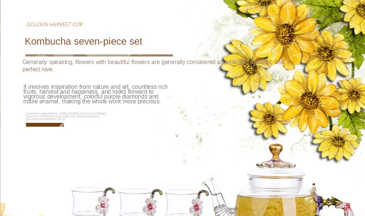 Description Picture 2 of itemCreative Hand-painted Enamel Color Tea Pot Heat-resistant Glass Single Pot Teapot High-grade Flower Tea Kungfu Water Pots Kettle