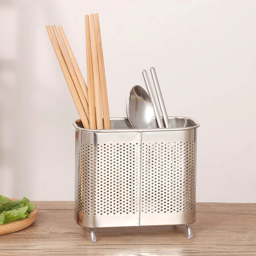 Kitchen Cutlery Organizer Cutlery Holder Spoon Desktop Chopstick Draining Spoons Stainless Steel Utensil Silverware Kitchen Tool Dishwasher Basket