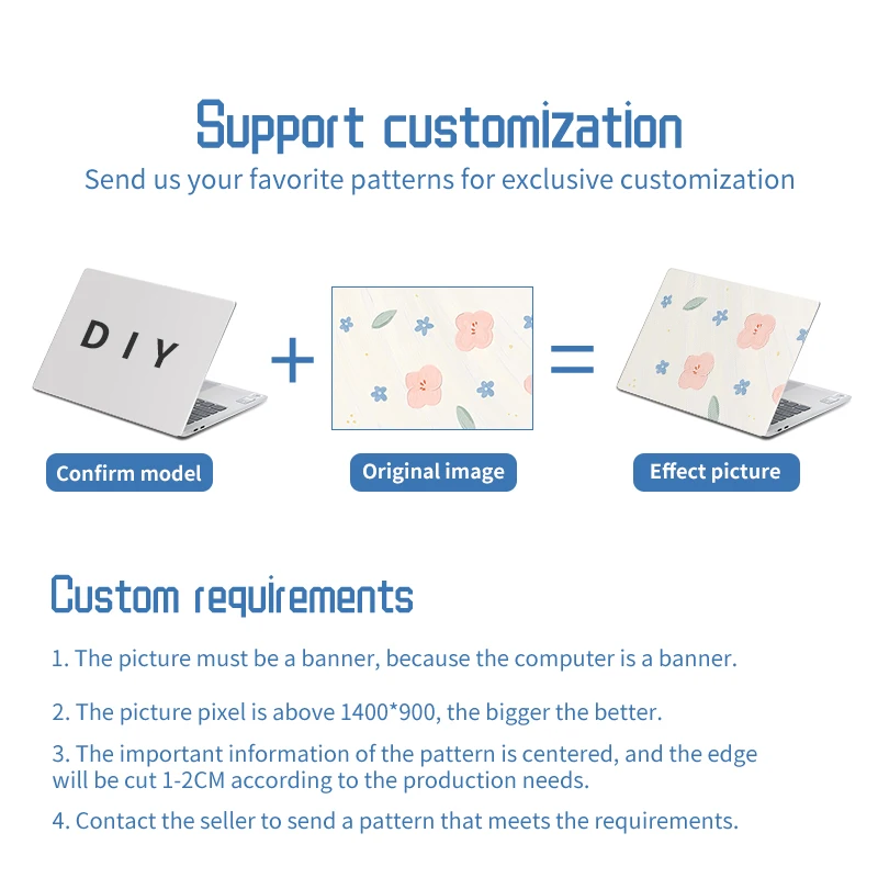 DIY 꽃무늬 노트북 스킨 스티커 노트북 PVC 스킨131415.617.3맥북/레노버/아수스/HP/델용 비닐 스티커 데칼 장식