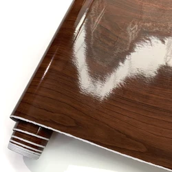 Wood Grain Vinyl Film Self - Adhesive Waterproof Auto Body Decorative Stickers - 50cmx300cm (Brown)